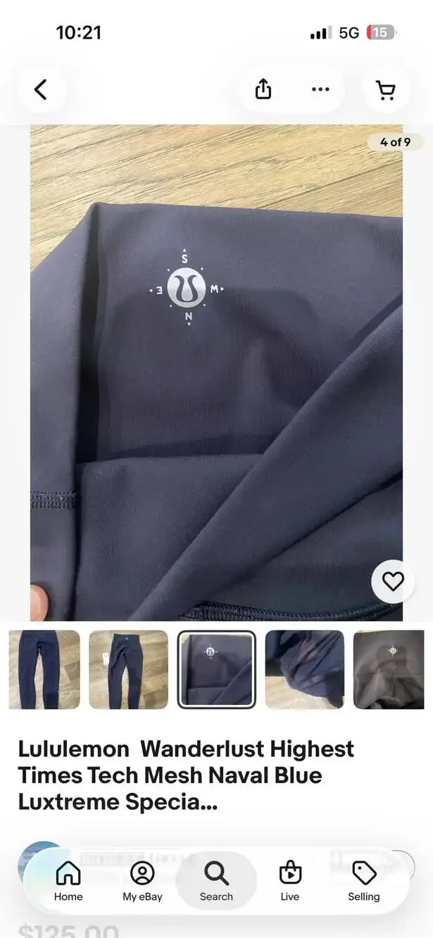Lululemon High Times Wanderlust Special Edition Mesh Leggings in Naval Blue sz 6